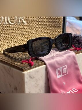 Dime x AG NWOT Rectangle Antonio Black Sunglasses